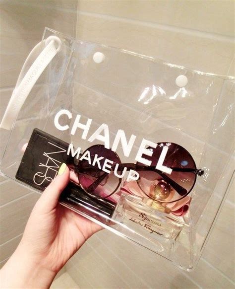 chanel clear makeup bag|authentic chanel makeup bags.